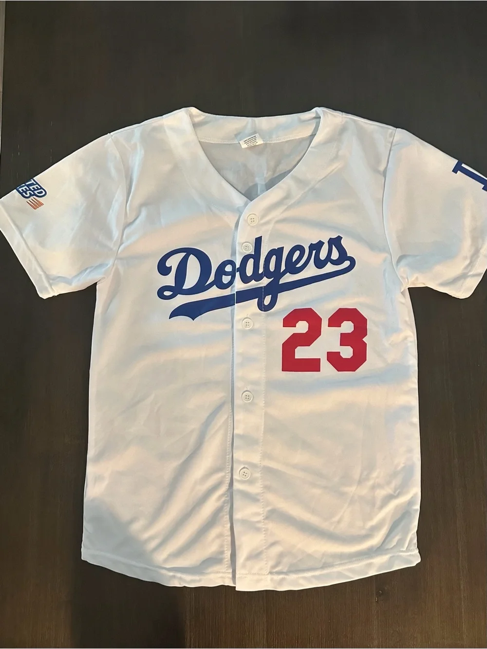 LA Dodgers Adrian Gonzalez #23 SGA Jersey Youth XL White Kellogg's Frosted Flake
